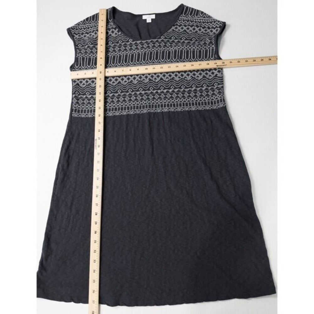 J Jill Embroidered Cotton Tunic Shift Dress Womens‎ Medium Gray Boho Lagenlook - Picture 4 of 16
